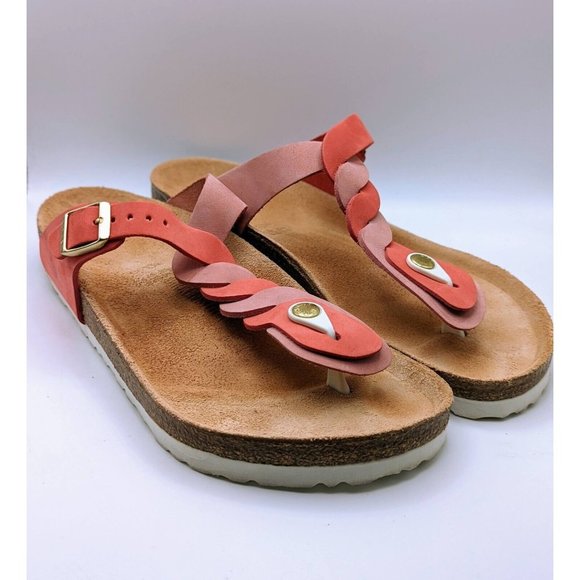 Birkenstock Shoes - Birkenstock GIZEH Pink Braided Thong Sandals Sz 42 / US Womens 11 - Men 9